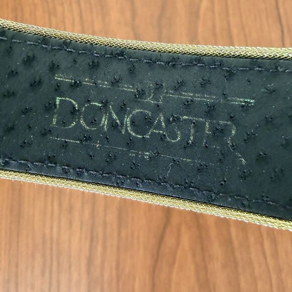 Vintage Doncaster Belt Gold Tone Ornate Buckle Italy Black Velvet USA Baroque main image 15